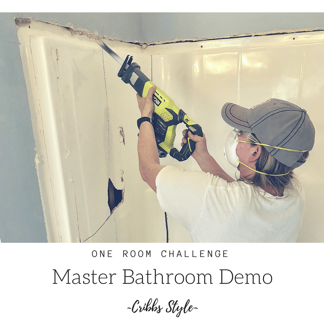 One Room Challenge- Master Bathroom Demo - Cribbs Style
