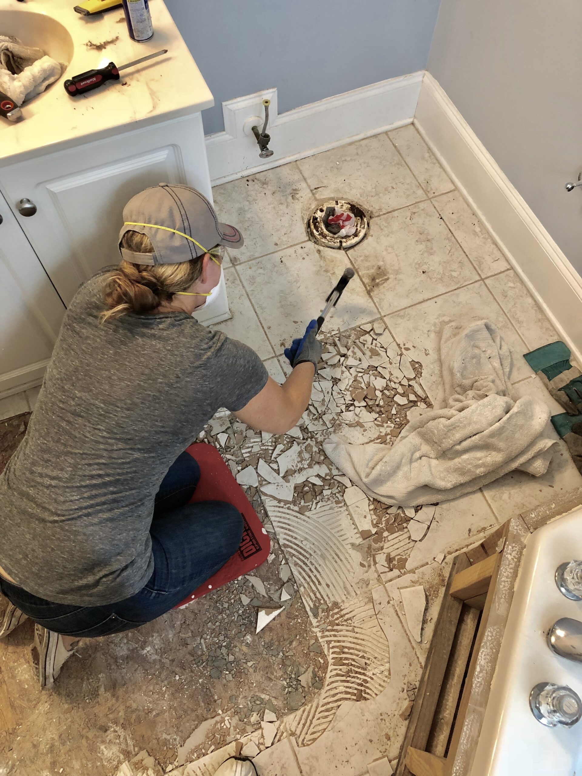 One Room Challenge- Master Bathroom Demo - Cribbs Style