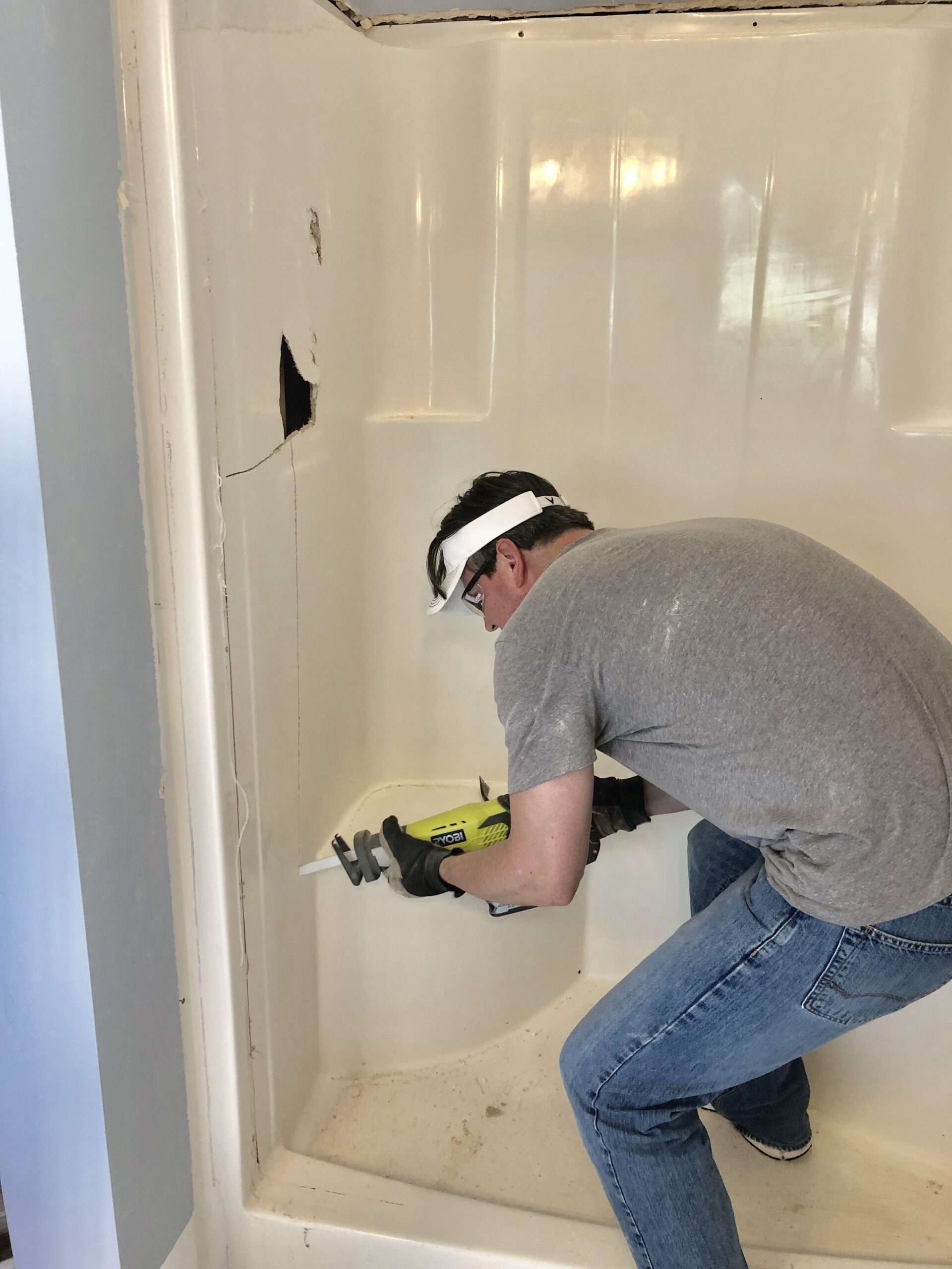One Room Challenge- Master Bathroom Demo - Cribbs Style