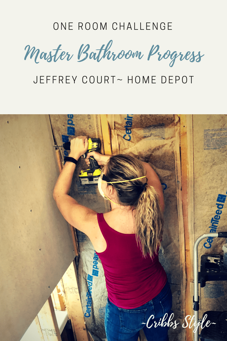 One Room Challenge - Master Bathroom Progress - Cribbs Style