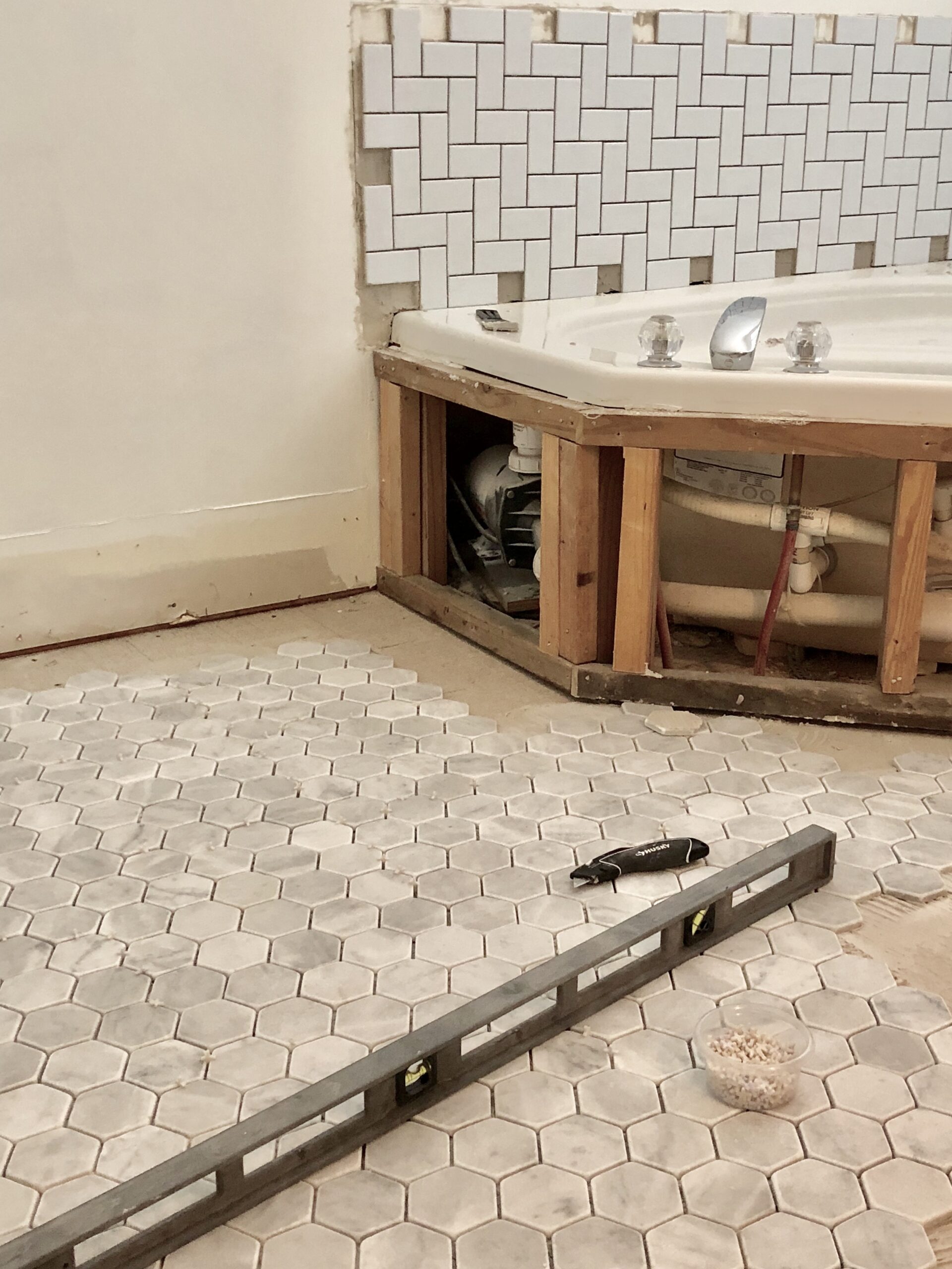 One Room Challenge- Master Bathroom {Laying Tile} - Cribbs Style