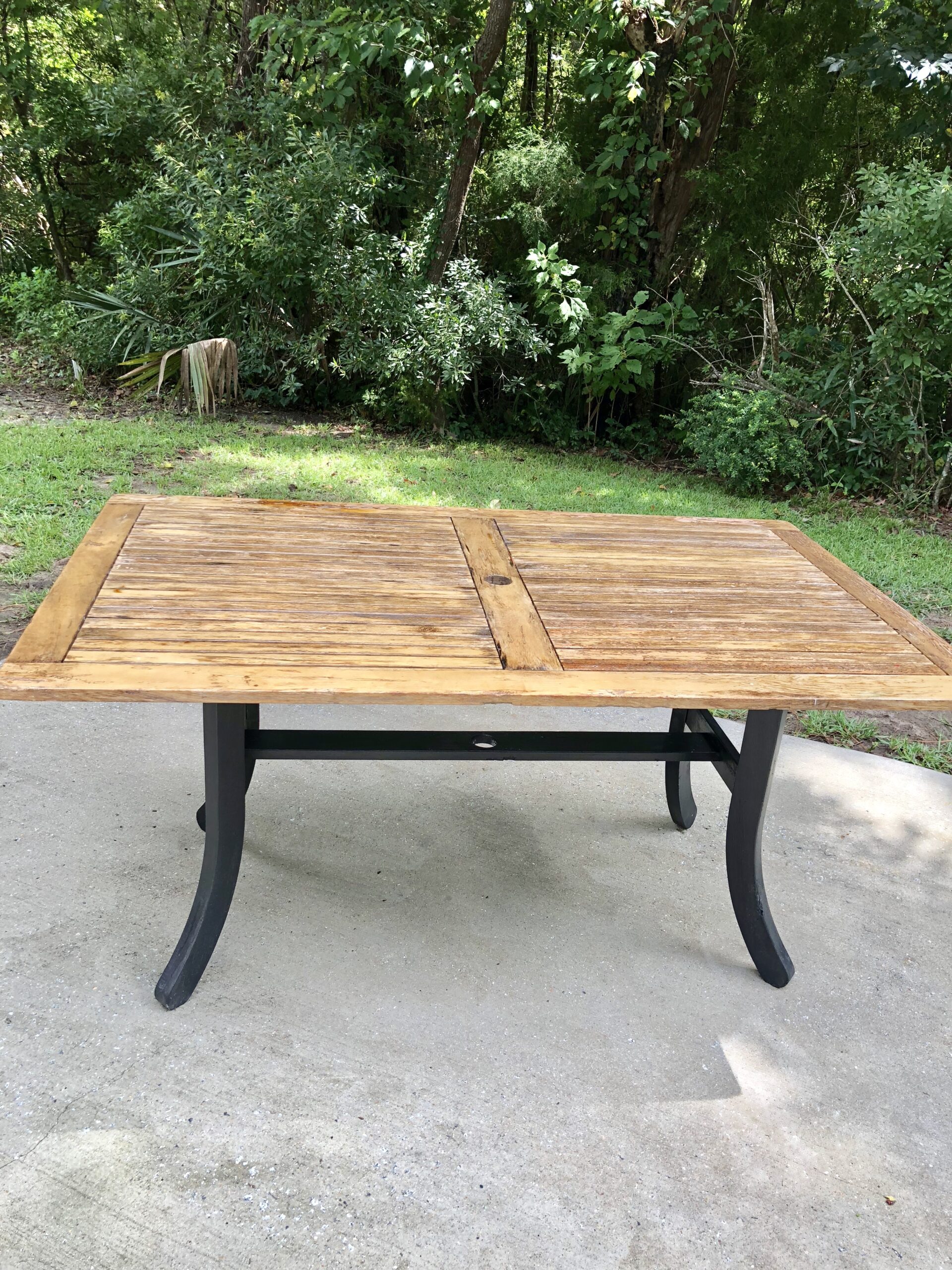 Rustic Teak Table Color Easy DIY to give a rustic touch to a dying teak outdoor table - Cribbs ...