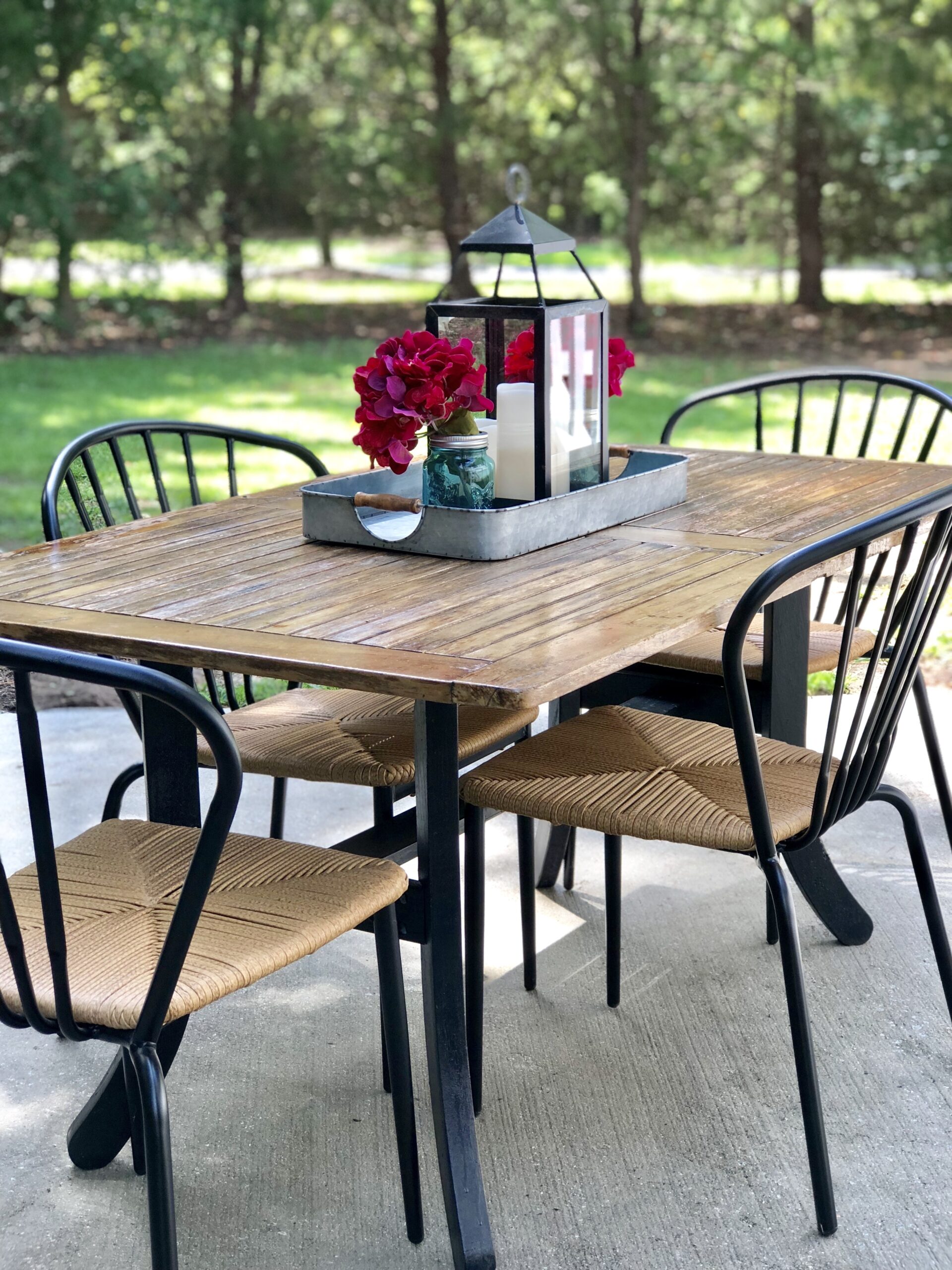 Rustic Teak Table Color Easy DIY to give a rustic touch to a dying teak outdoor table - Cribbs ...