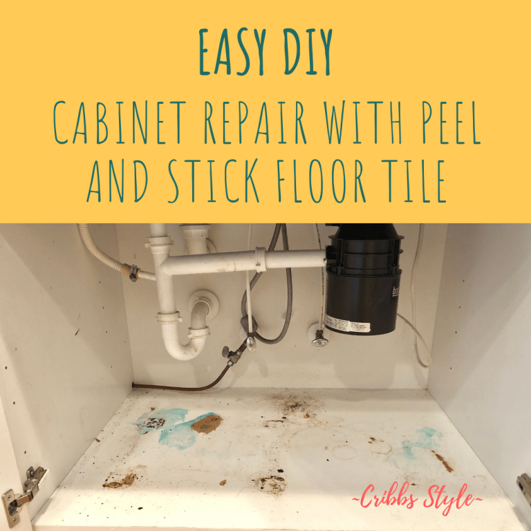 Easy Cabinet Repair Using Peel and Stick Floor Tile