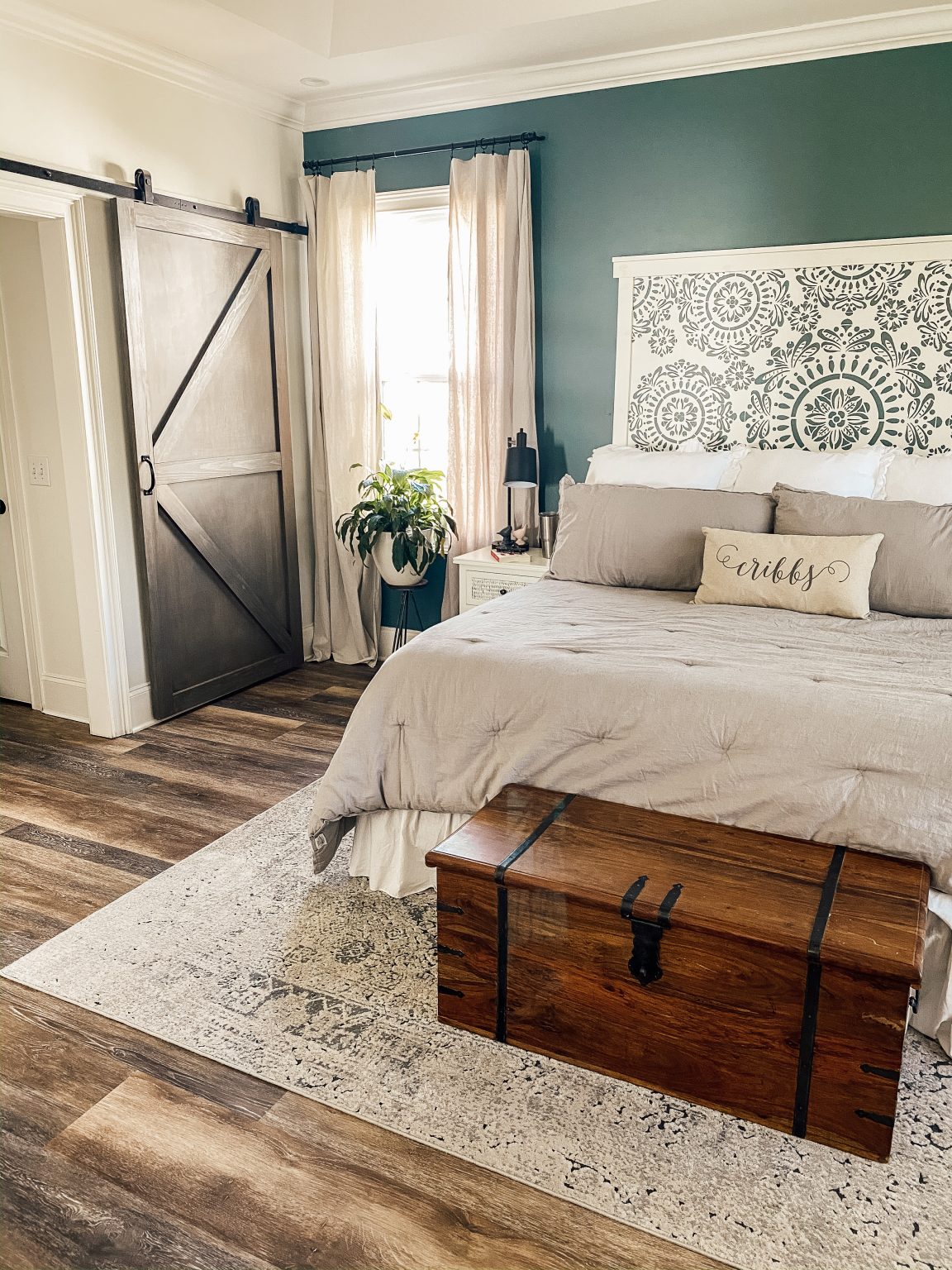 Wood accent wall with Woodgrain Millwork at Home Depot. Cribbs Style