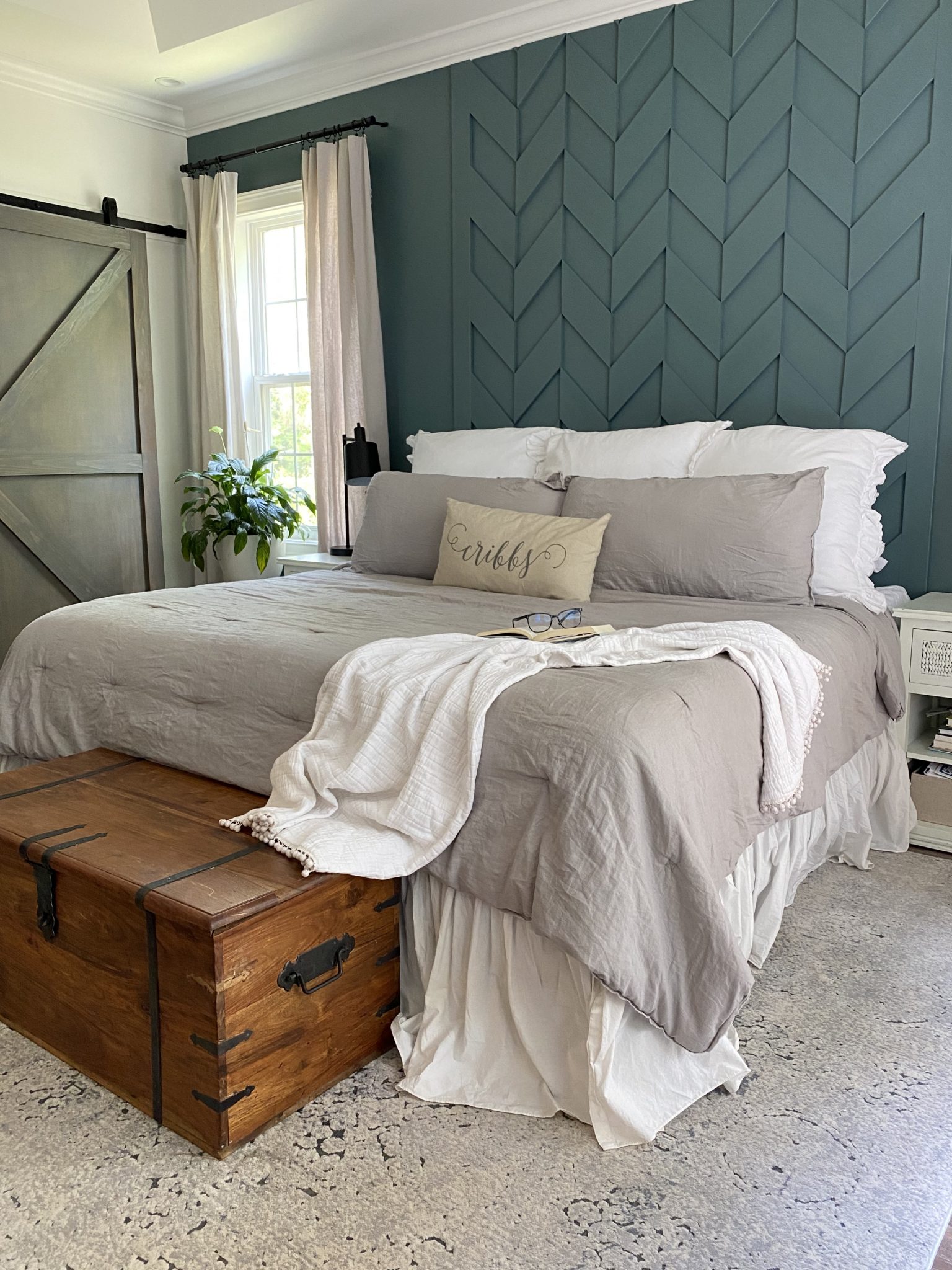 Wood accent wall with Woodgrain Millwork at Home Depot. Cribbs Style